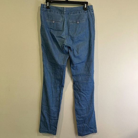 🌿4/$35🌿 ALFRED‎ SUNG Blue Straight Legged Denim Dress Pants (2) - Picture 4 of 7